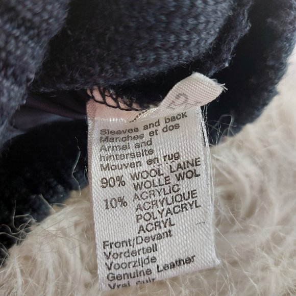 Vintage Italy Genuine Leather Men's Black Wool Knitted Sweater US-XXXL /EU-54 - Picture 5 of 9